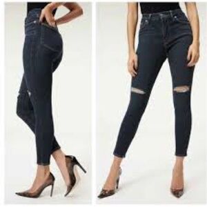 Good American Dark Blue Cropped Jeans